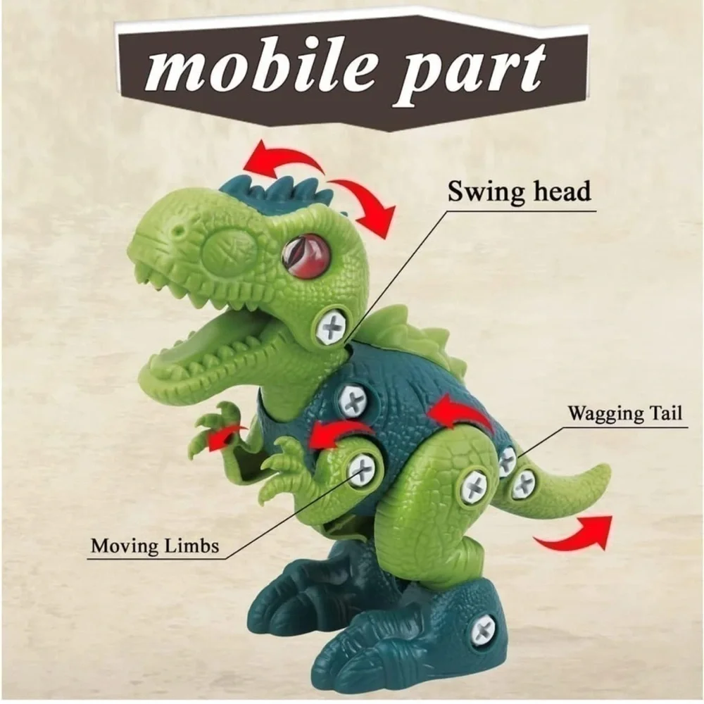 Brand New Dinosaur Figurine Assembling Toy Electric Screwdriver DIY Educational